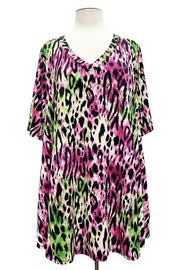 26 PSS {Take Me To The Jungle} Magenta Leopard Top EXTENDED PLUS SIZE 4X 5X 6X