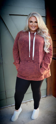 HD-M {Bonfire Nights} Persimmon Mineral Wash Hoodie
