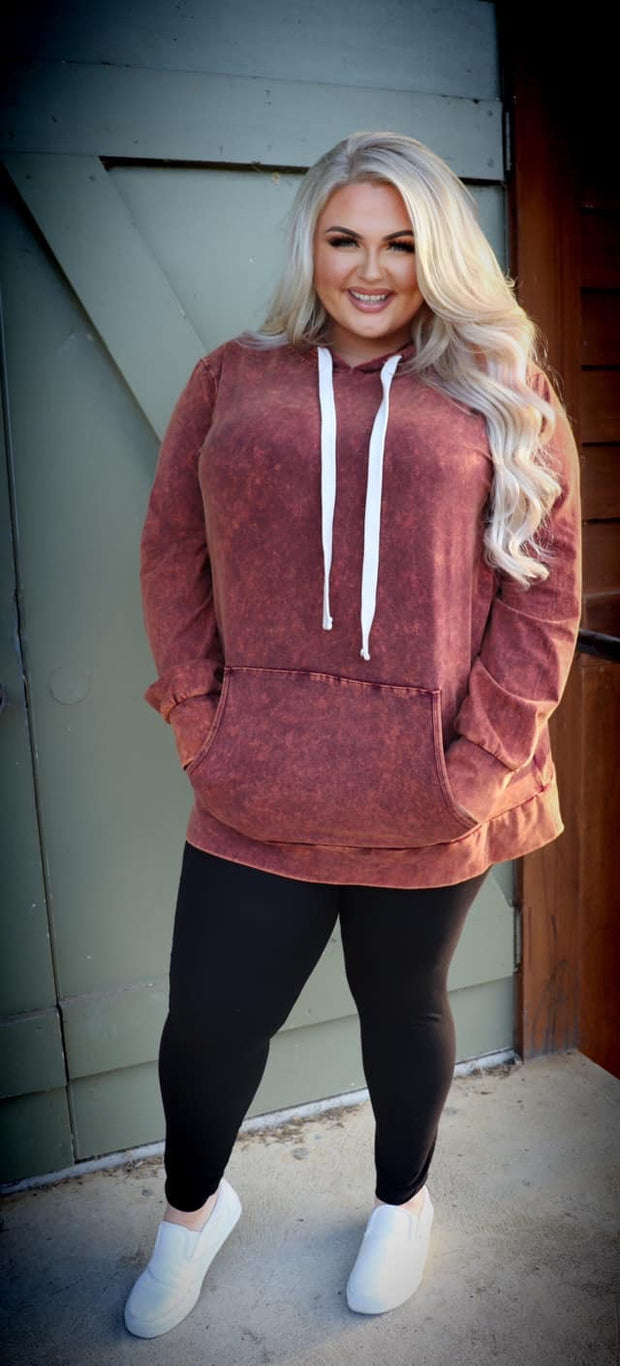 HD-M {Bonfire Nights} Persimmon Mineral Wash Hoodie