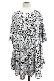 16 PSS {Hit Or Miss} Ivory/Black Dalmation Print Top  EXTENDED PLUS SIZE 4X 5X 6X