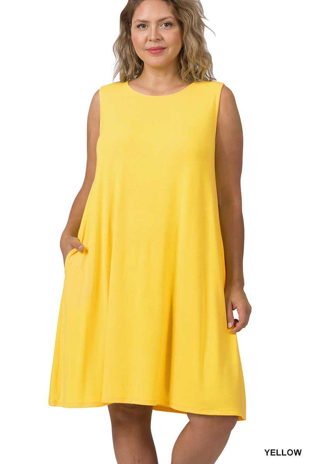25 SV-R {Simply Charming} Yellow Sleeveless Dress PLUS SIZE 1X 2X 3X