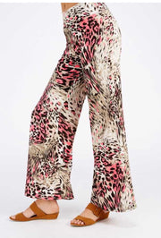 BT-Z {Signals Crossed} Pink Animal Print Palazzo Pants PLUS SIZE 1X 2X 3X