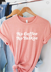 66 GT-L {No Coffee No Talkee} H. Coral Graphic Tee PLUS SIZE 3X