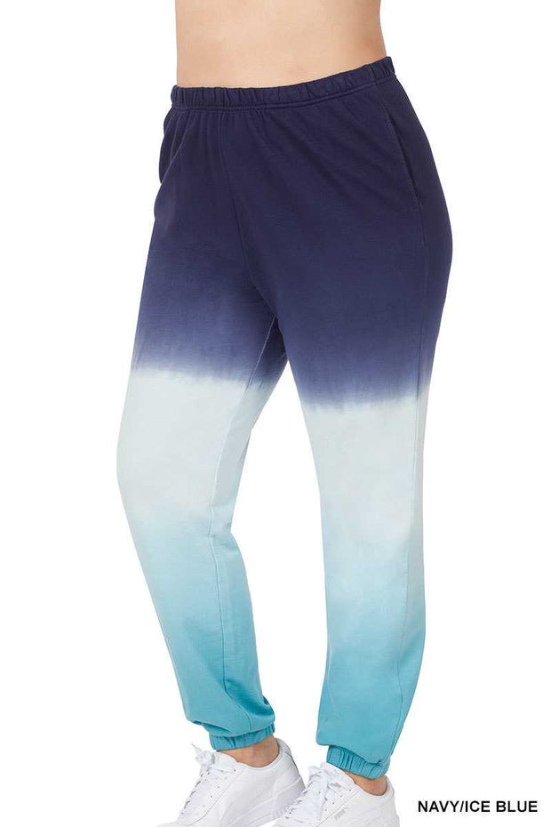 BT-99 {My Personal Best} Navy/Ice Blue Dip-Dye Joggers PLUS SIZE
