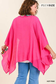 40 OT-A {Maybe Some Day} Umgee Hot Pink Kimono PLUS SIZE XL/1X  1X/2X