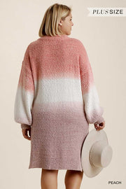 23 PLS-G {Lady Like} Umgee Peach Sweater Dress PLUS SIZE XL 1X 2X
