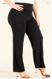 LEG-98 {Grand Moment} Black Dress Pants w/Front Seam PLUS SIZE 1X 2X 3X