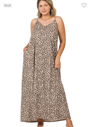 LD-L {Unstoppable} Brown SALE!!! Leopard Print Maxi Dress PLUS SIZE 1X 2X 3X