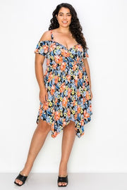 75 OS-A {Too Good To Me} Black Floral V-Neck Dress CURVY BRAND!!!  EXTENDED PLUS SIZE 4X 5X 6X