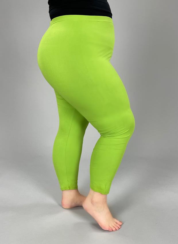 BT-99 {Lime Time} Lime Buttersoft Capri Leggings EXTENDED PLUS SIZE 3X/5X