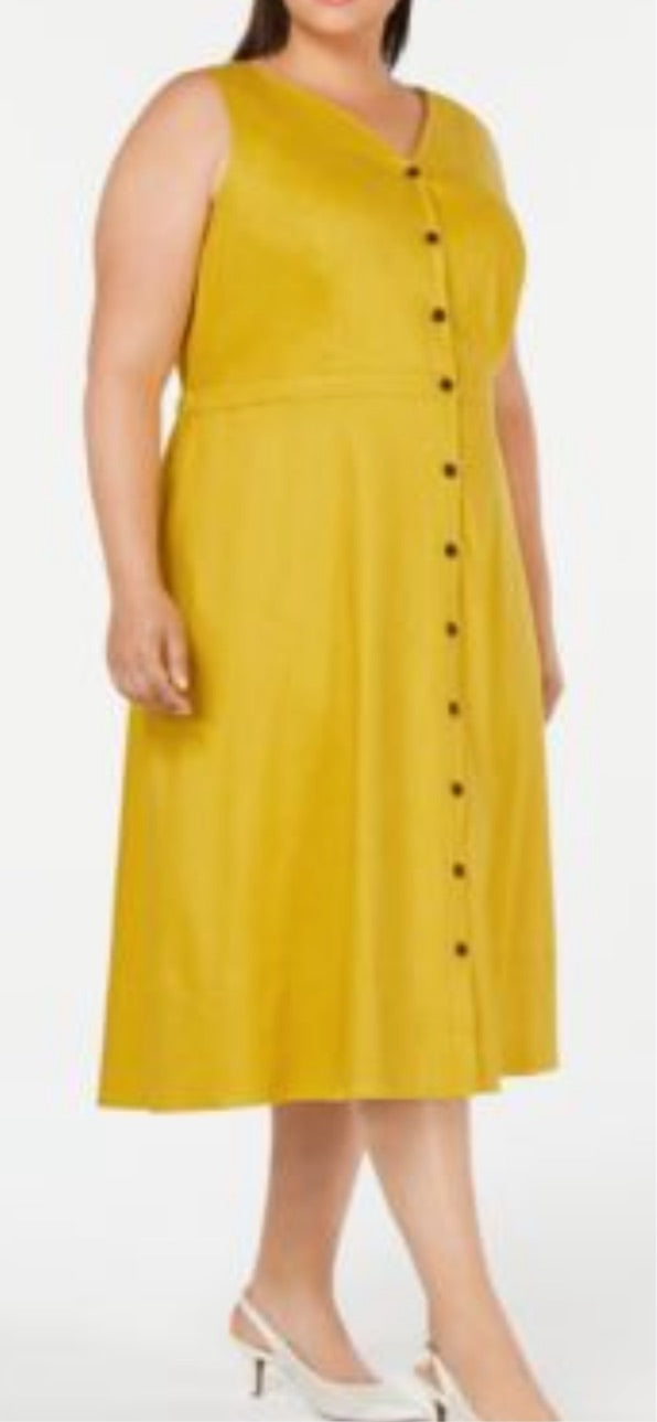 LD-D M-109  {Alfani} Mustard Dress Retail $109.50 PLUS SIZE 16W 22W 26W