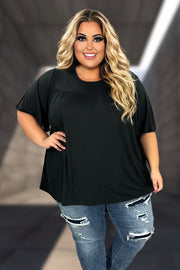 23 SSS {Be My Friend} Black Short Sleeve Top EXTENDED PLUS SIZE 4X 5X 6X