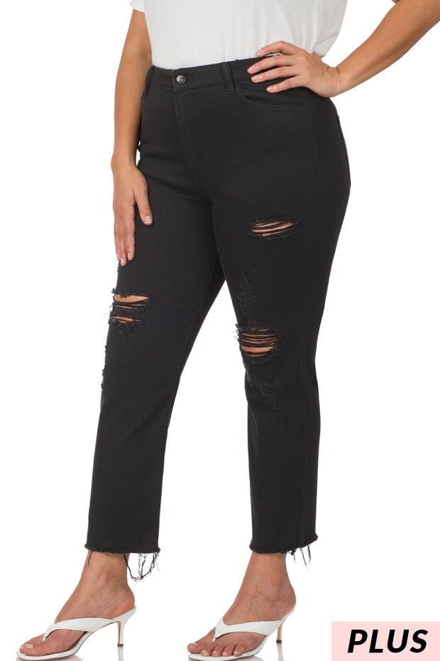 BT-R {No Inhibitions} Black Distressed Jeans PLUS SIZE 34 36 38