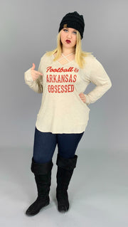 GT-M {Football & Arkansas Obsessed} Beige Printed Top