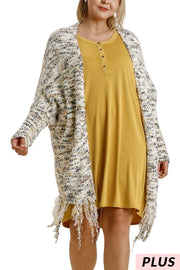 36  OT-C {First Pick} Umgee Creme/Mocha Sweater PLUS SIZE XL 1X  2X