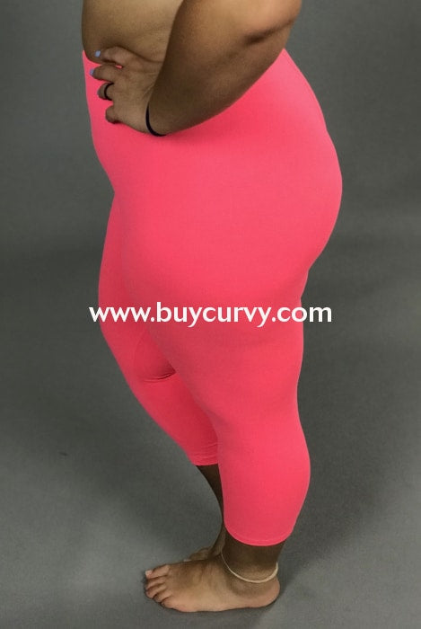 BT-99 {Sun Solutions) Neon Pink Butter Soft Full Length Leggings Plus –  Curvy Boutique Plus Size Clothing