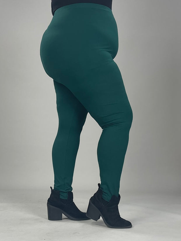 BT-99 {Pursuit Of Comfort} Forest Green  Leggings EXTENDED PLUS SIZE 3X/5X