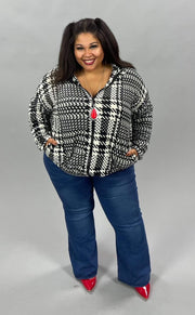26 OT-C {Smooth Moves}  Black White Printed Jacket SALE!! PLUS SIZE XL 2X 3X