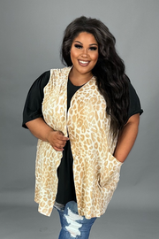 25 OT {The Cat's Meow} Tan Leopard Print Vest EXTENDED PLUS SIZE 3X 4X 5X