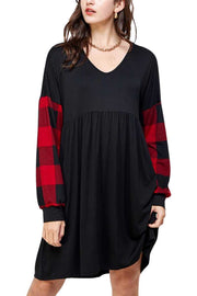 37 CP-E {Know Your Worth}  Black Red Plaid Babydoll Tunic PLUS SIZE XL 2X 3X