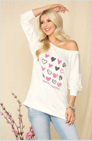 89 GT-C {Even Sweeter} Ivory Heart XOXO Top SALE!!! PLUS SIZE 1X 2X 3X