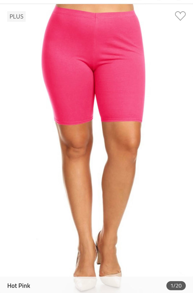 LEG-B {Confident Choice} Pink Biker Shorts PLUS SIZE 1X 2X 3X