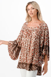 89 PQ-P {Just Go With It} Brown Animal Print Top  SALE!!!  PLUS SIZE 1X 2X 3X