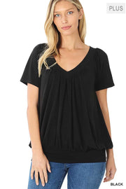 95 SSS-E {The Best Of The Best} Black V-Neck Top PLUS SIZE 1X 2X 3X
