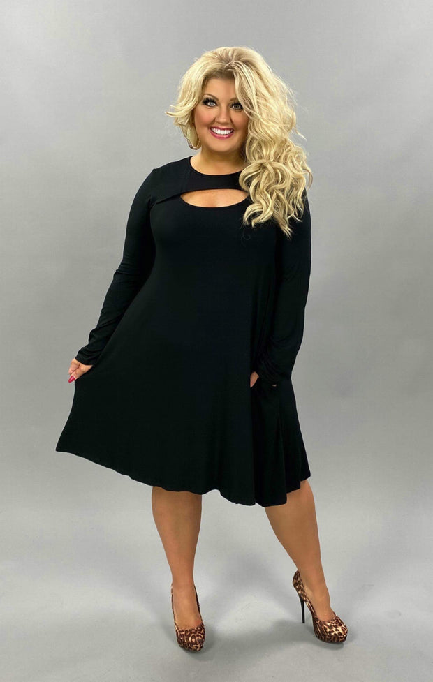 17 SLS-A {All In Favor} Black Key Hole Dress CURVY BRAND!! EXTENDED PLUS SIZE 3X 4X 5X 6X