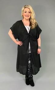 LD-F {Echoes In My Heart} Black Dress with Open Front Detail
