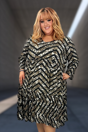 90 PQ-Z {Falling Into A Pattern} Olive Print Tiered V-Neck Dress EXTENDED PLUS SIZE 3X 4X 5X