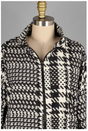 26 OT-C {Smooth Moves}  Black White Printed Jacket SALE!! PLUS SIZE XL 2X 3X