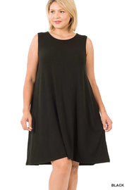 24 SV-P {Simply Charming} Black Sleeveless Dress PLUS SIZE 1X 2X 3X