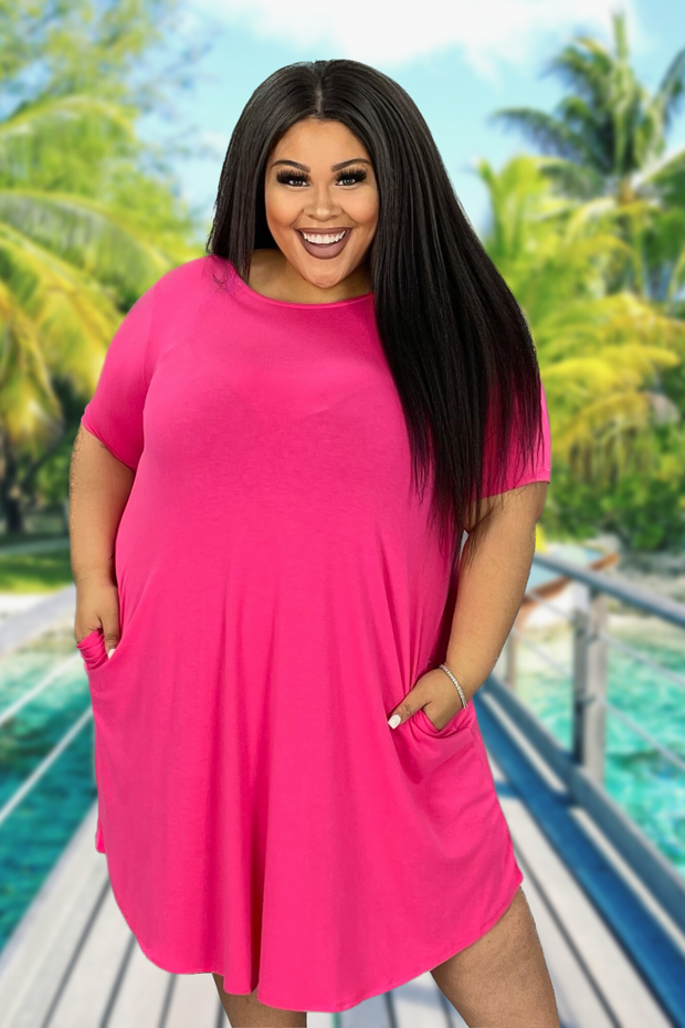 Fuchsia dress plus clearance size