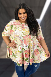 98 PSS {Feeling Extra} Blush/Pink Floral Top EXTENDED PLUS SIZE 4X 5X 6X
