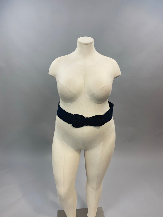 BELTS {Wrap Around You} Black Elastic Belt Extended Size EXTENDED PLUS SIZE 3X/6X