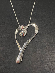 {Show Some Heart} (#397)  Silver Necklace W/Earrings