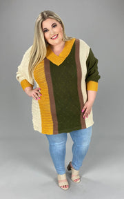 58 OR 59 CP-A [Worth The Fall] SALE!!!  Olive/Mustard Sweater PLUS SIZE XL1X 2X