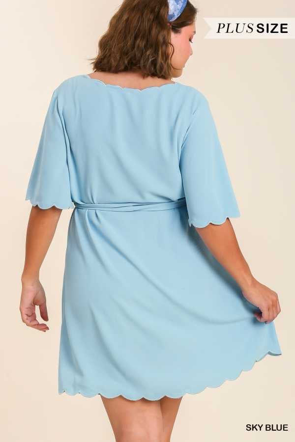 50 SSS-B {Sweet Sophisticate} Umgee Sky Blue Dress PLUS SIZE XL 1X 2X