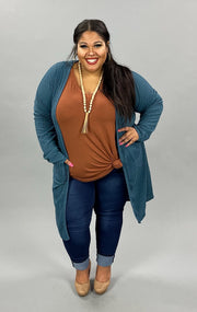 91 OT-A {Take Me There} TEAL Long Sleeve Cardigan SALE!!!  PLUS SIZE 1X 2X 3X