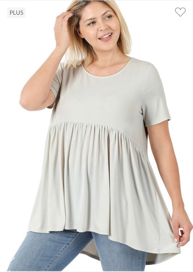 31 SSS-F {Feeling The Love} Bone Babydoll Tunic PLUS SIZE 1X 2X 3X