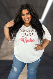 54 GT-G {Brown Suga Babe} Ivory Graphic Tee PLUS SIZE 1X 2X 3X