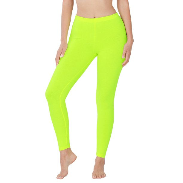 LEG-9 {Demand Attention) Lime Butter Soft Full Length Leggings