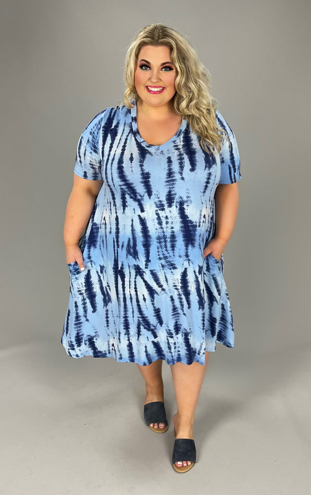 80 PSS-A {Time To Rise} Blue Bamboo Print Dress  SALE!!!  EXTENDED PLUS 3X 4X 5X