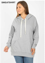 HD-P {Let's Be Casual}  Gray Sweatshirt Hoodie with Front Pocket