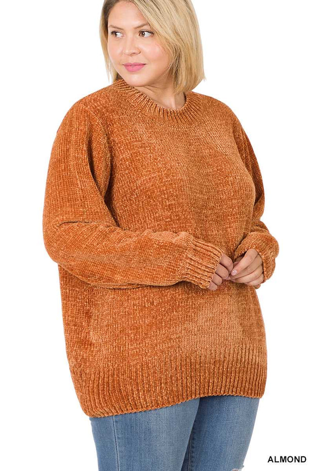 21 SLS-A {Feeling Cozy} Almond  Bubble Sleeve Sweater