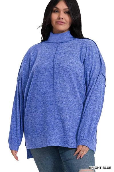 45 SLS-F {My Favorite Sweater} SALE!! Bright Blue Fleece Sweater PLUS SIZE 1X 2X 3X