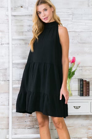 27 SV-T {Spectacular Night} Black Sleeveless Tiered Dress PLUS SIZE 1X 2X 3X