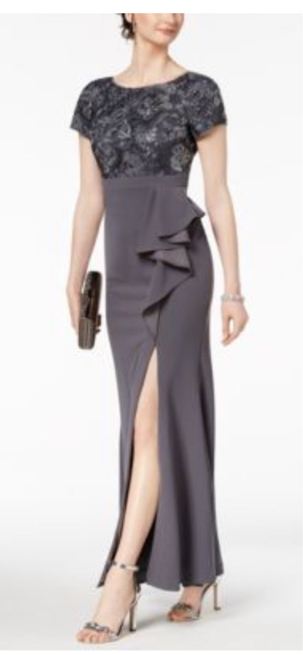 LD-H M-109 {Adrianna Papell} Gray Gown Retail $189.00 PLUS SIZE 20W