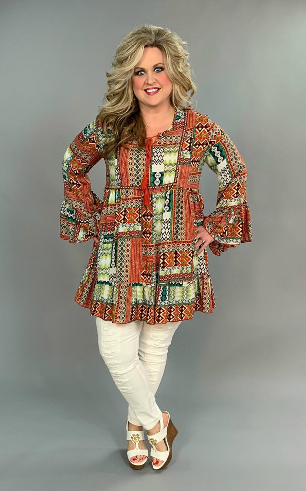 PLS-J {Picking Up The Pieces} Multi Floral Patchwork Tunic